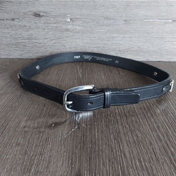Vintage Tory Black English Bridle Leather Horse Bit and Ribbon Belt Size 28 main image 7